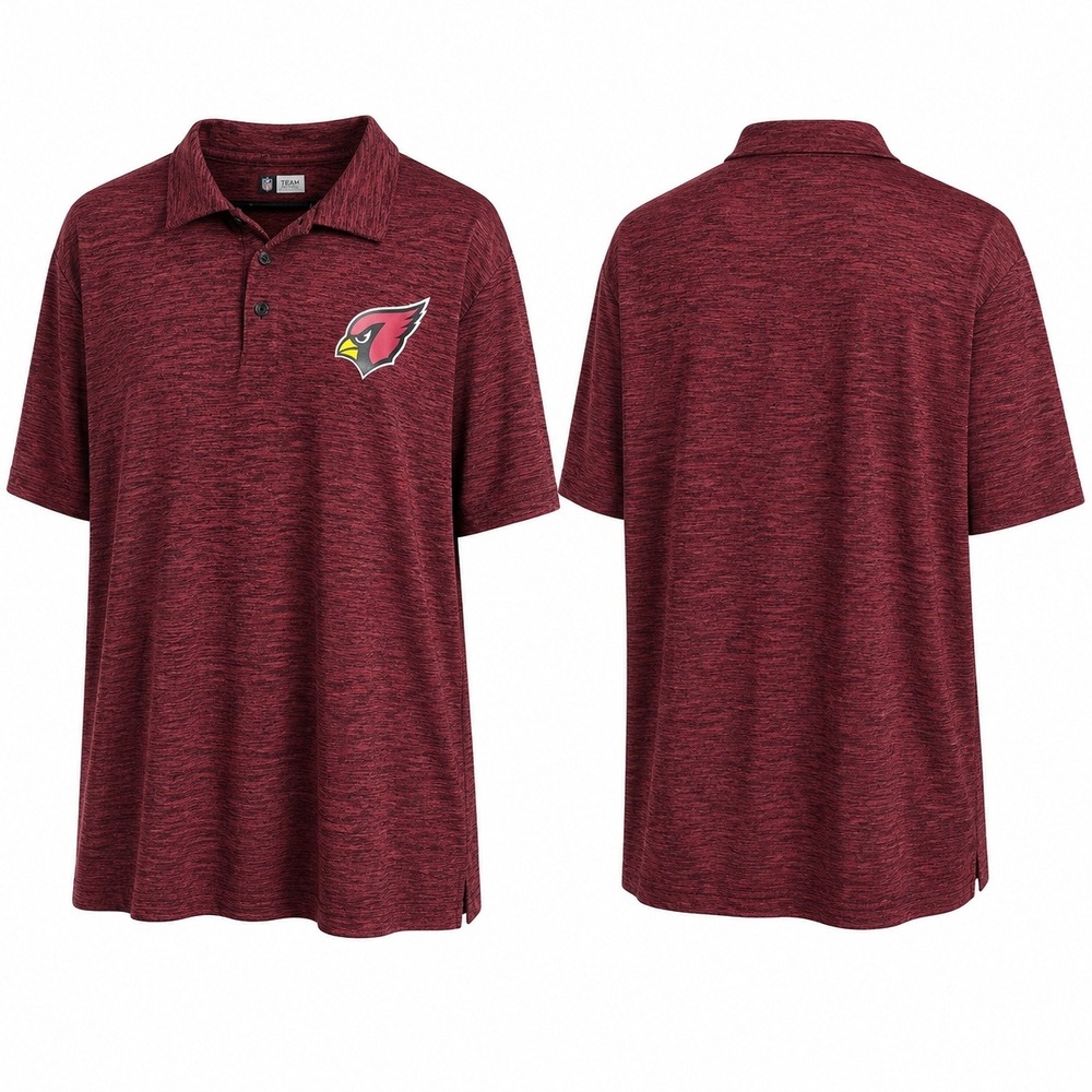 NFL Team Apparel Arizona Cardinals Mens Red Space Dye Performance Polo Shirt